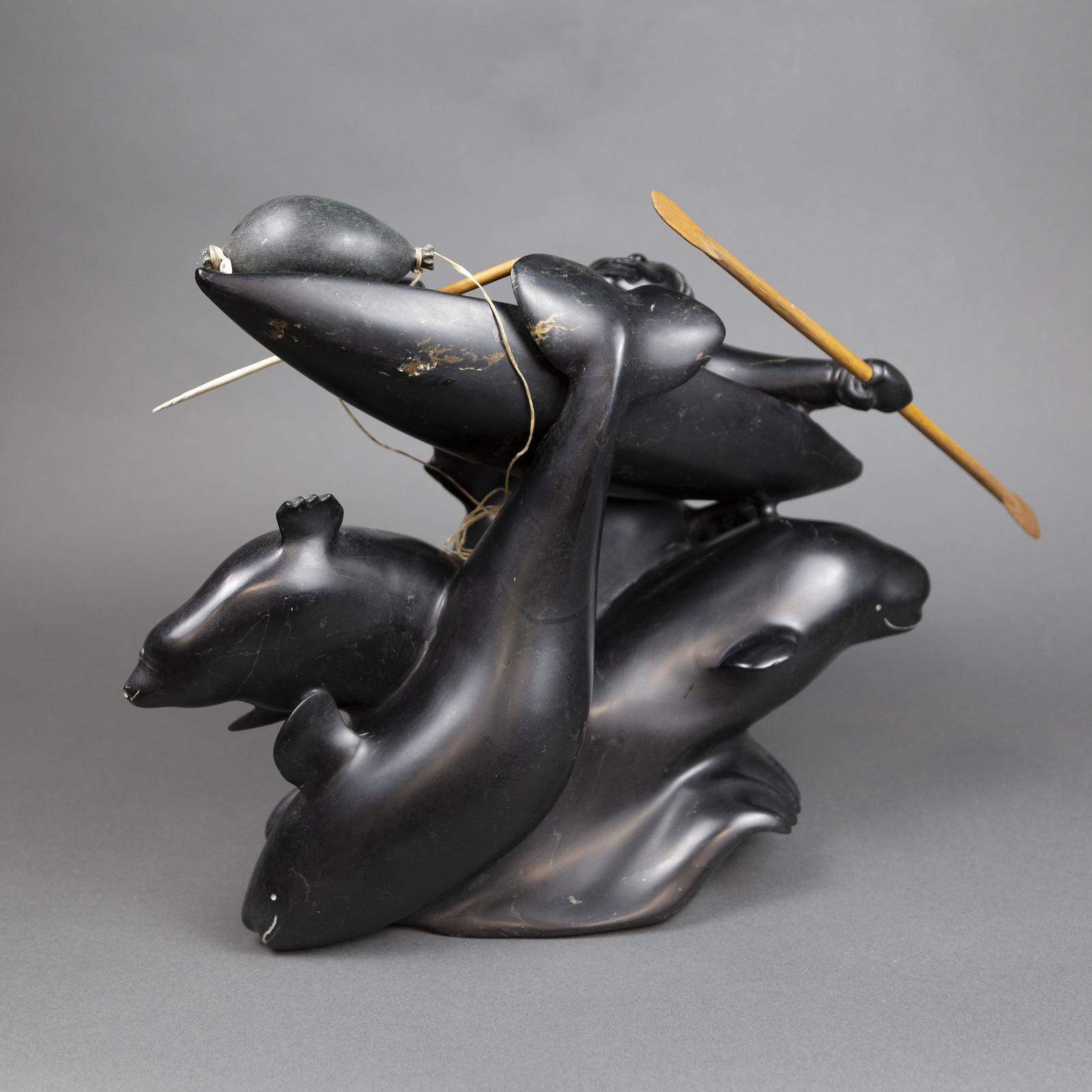 Paul Qayutinnuaq (1957) - Kayaking With Sea Animals