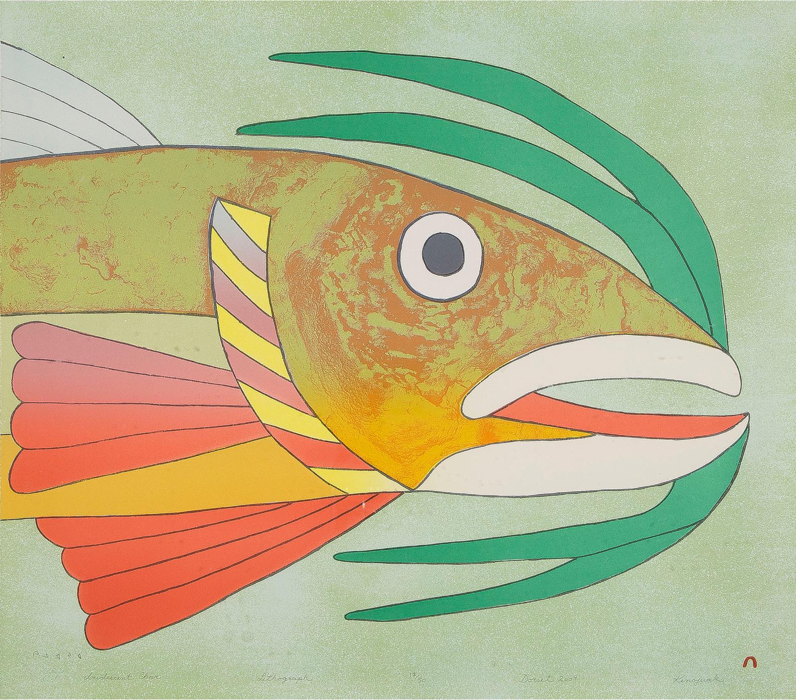 Kenojuak Ashevak (1927-2013) - Iridescent Char, 2009