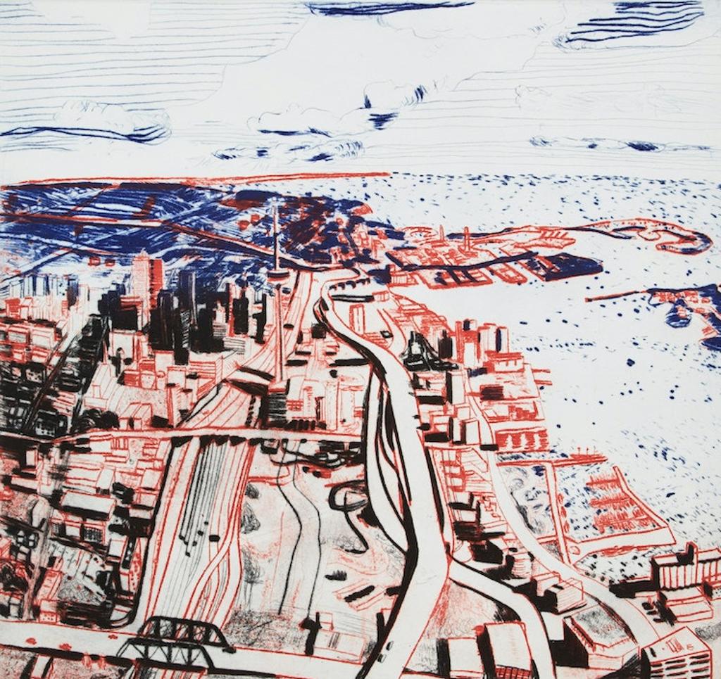John Hartman (1950) - Toronto; Chicago; New York from Above the Williamsburg Bridge; St. Paul’s and the Thames