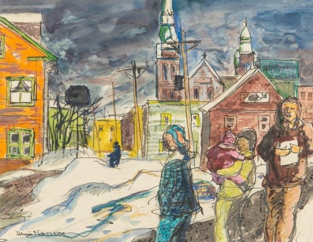 Henri Leopold Masson (1907-1996) - Street in Quebec