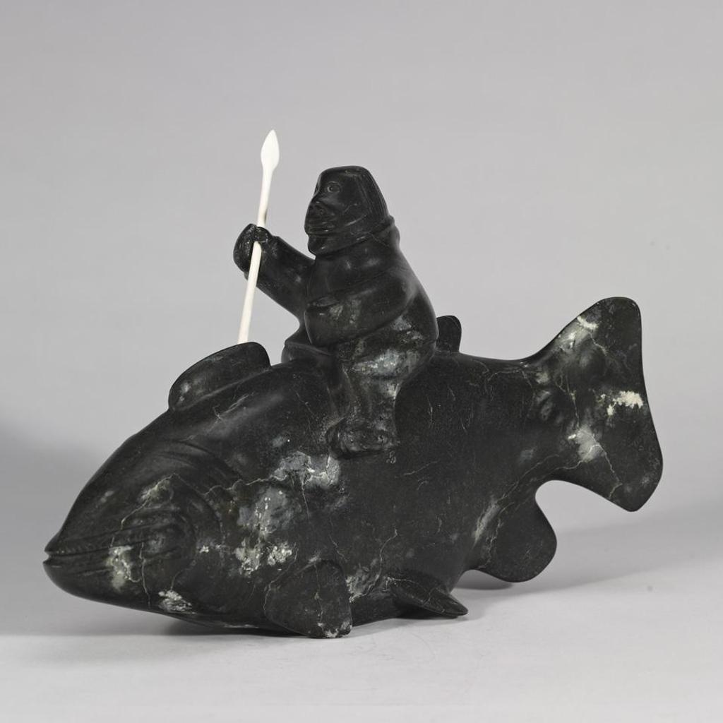 Abraham Kingmiatuq (1933-1990) - Man Riding A Fish