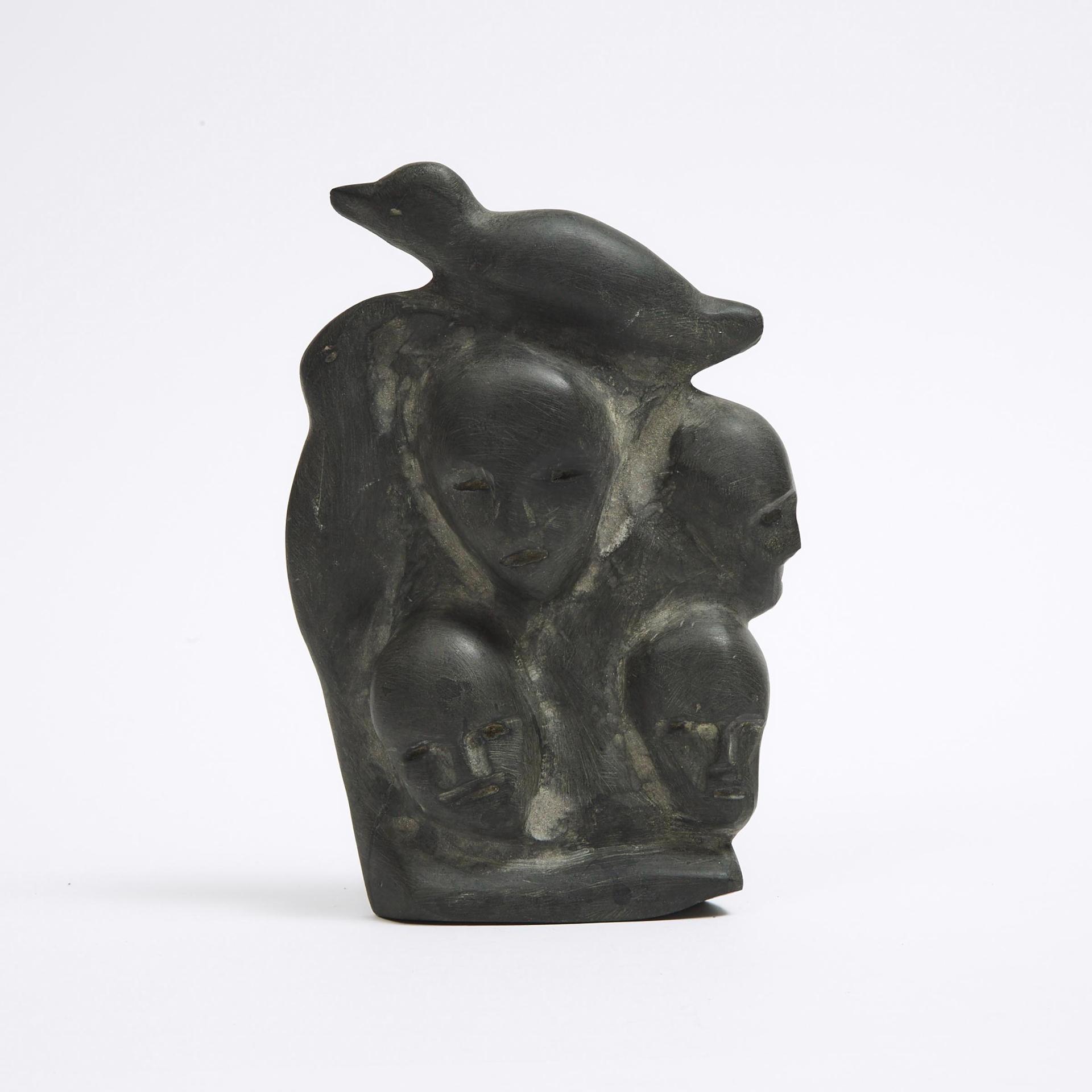 Tuna Iquliq (1935-2015) - Composition With Faces And Birds