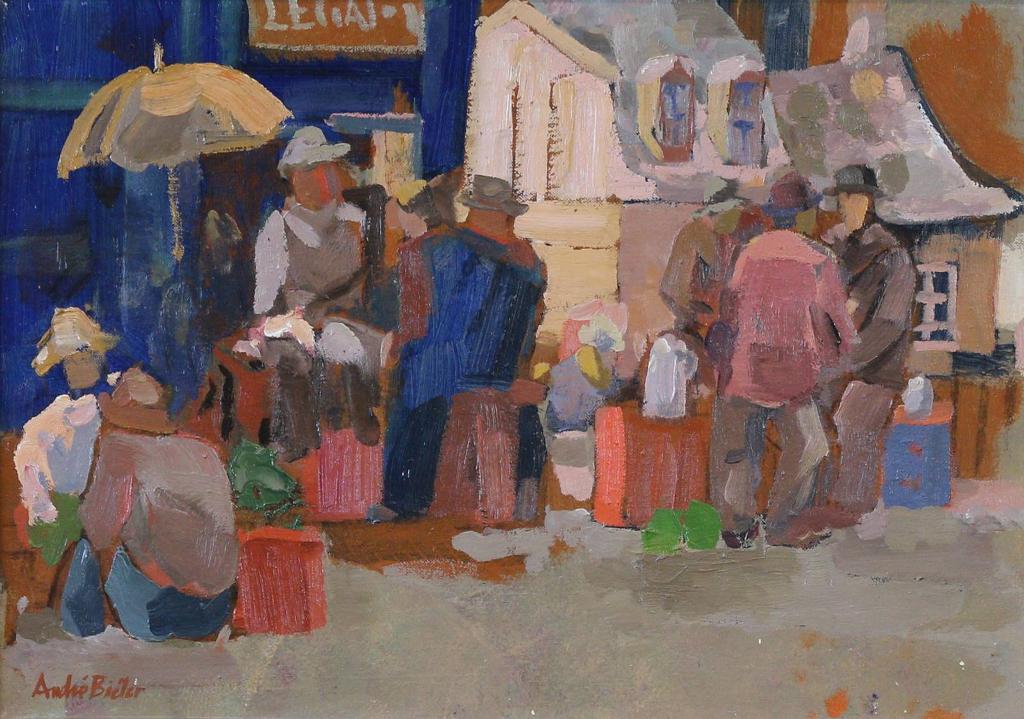 Andre Charles Bieler (1896-1989) - Ceux De St-Famille Au Marche De Quebec; 1971