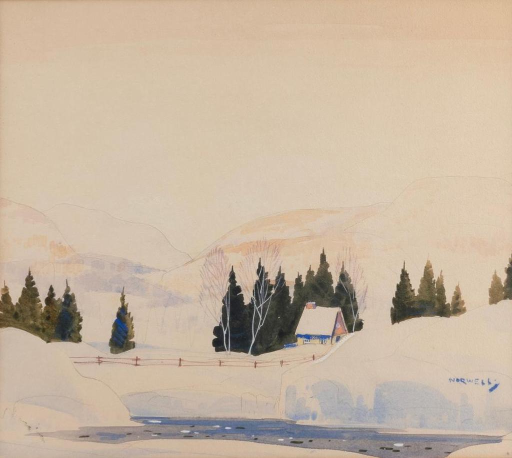 Graham Norble Norwell (1901-1967) - Untitled - Cabin on the Lake