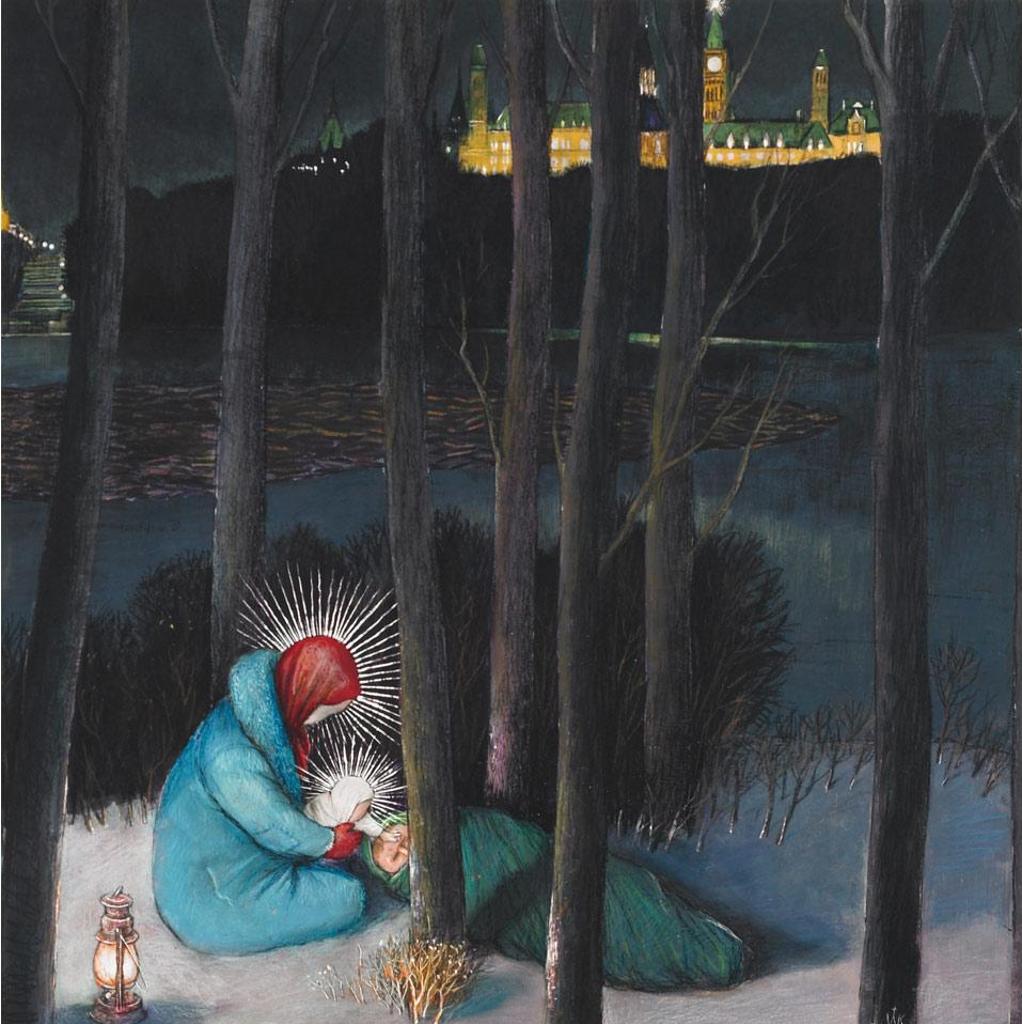 William Kurelek (1927-1977) - ?across The River From The Capital
