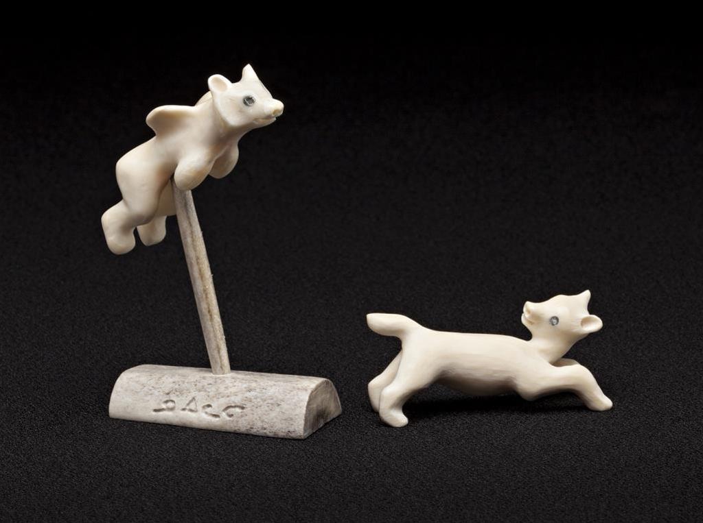 Josiah Nuilaalik (1928-2005) - Running Fox and Winged Spirit Fox, early-mid 1990s