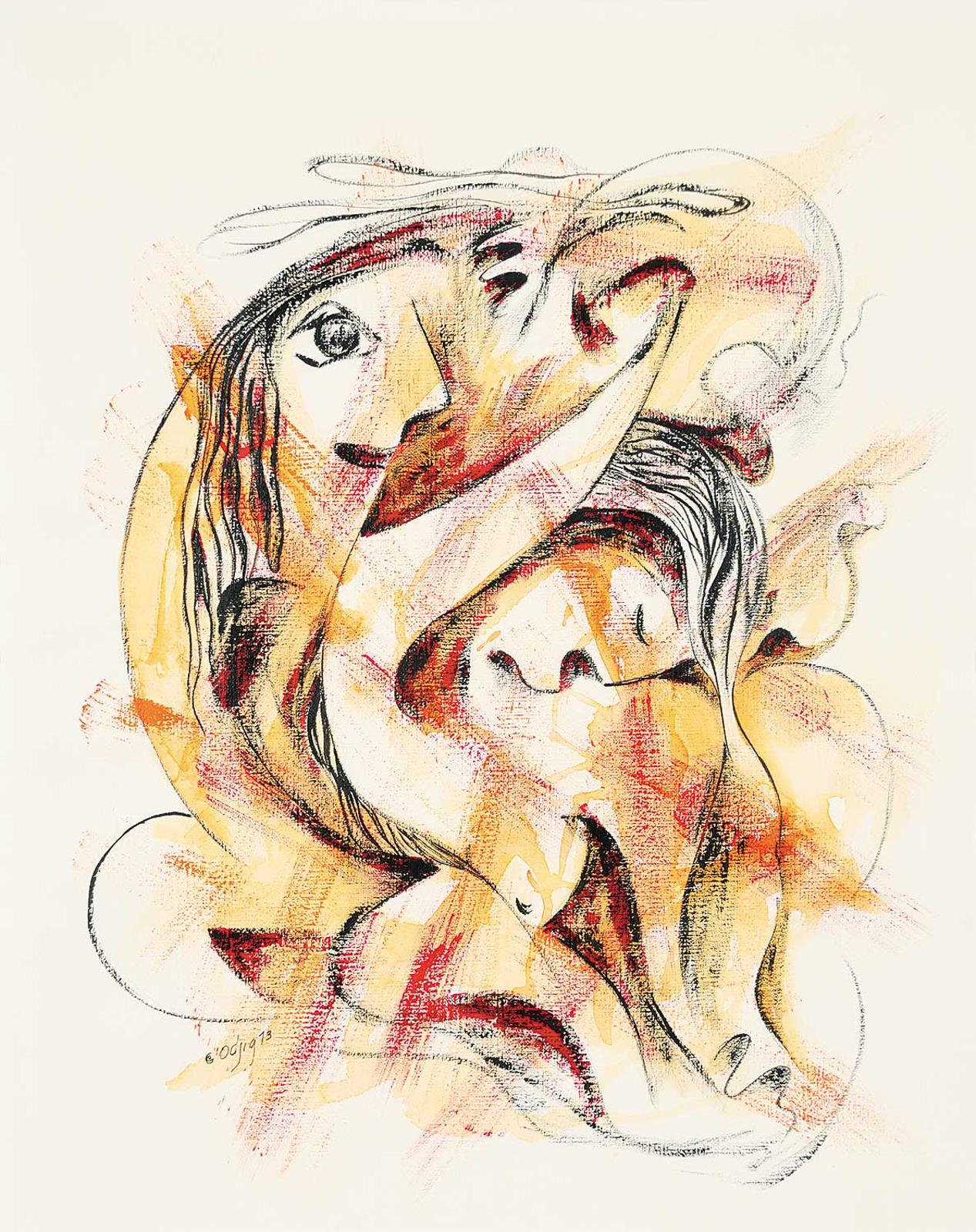 Daphne Odjig (1919-2016) - Untitled - Moonlight Serenade