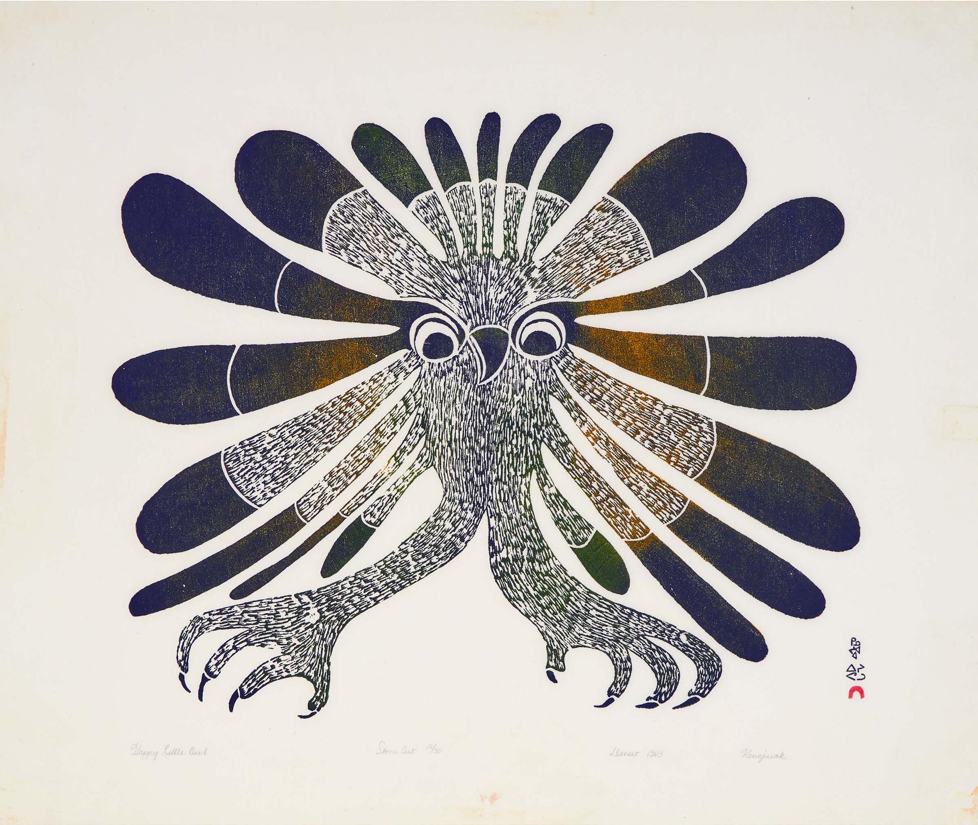 Kenojuak Ashevak (1927-2013) - Happy Little Owl, 1969