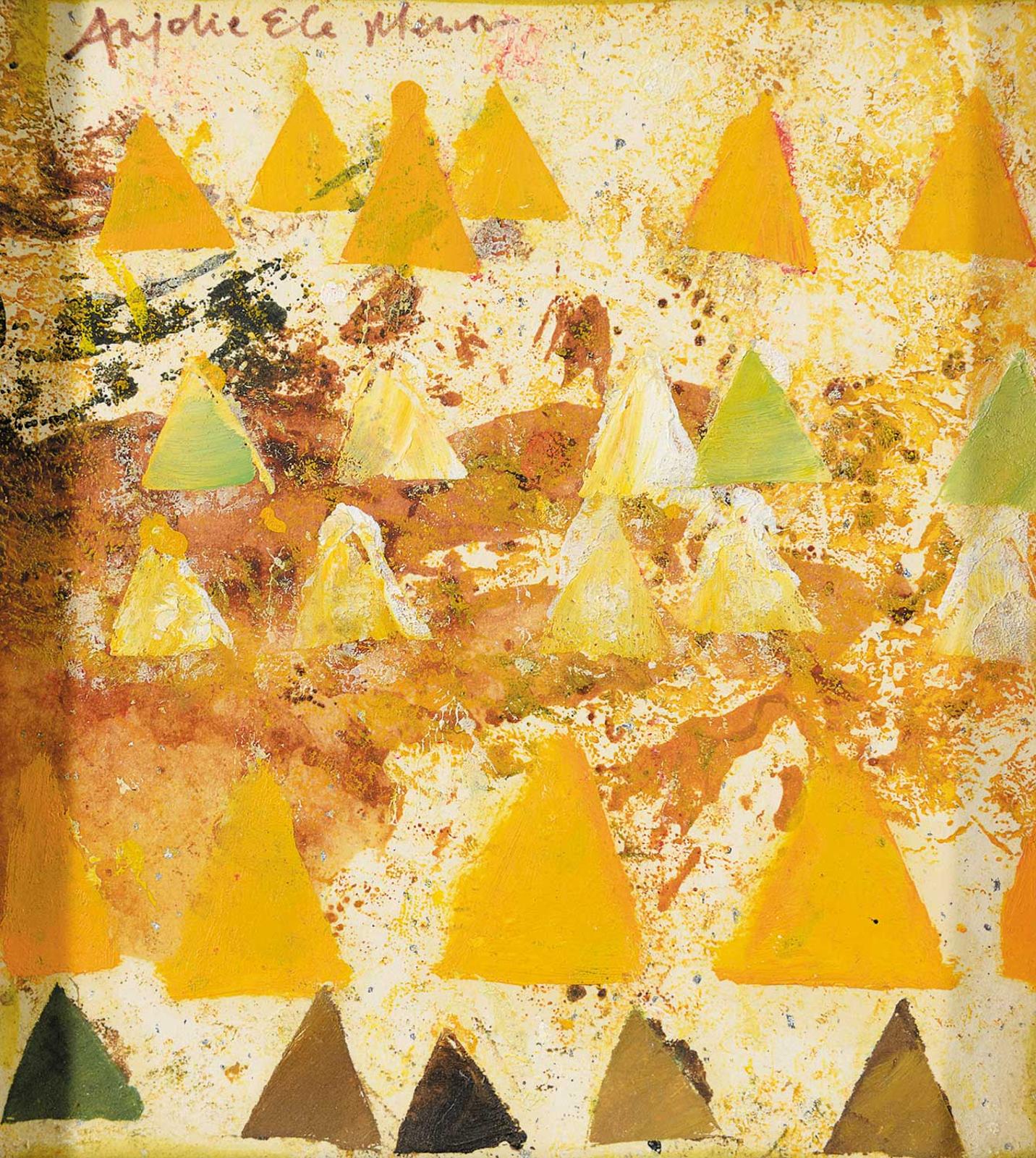 Anjolie Ela Menon - Untitled - Abstract with White Background