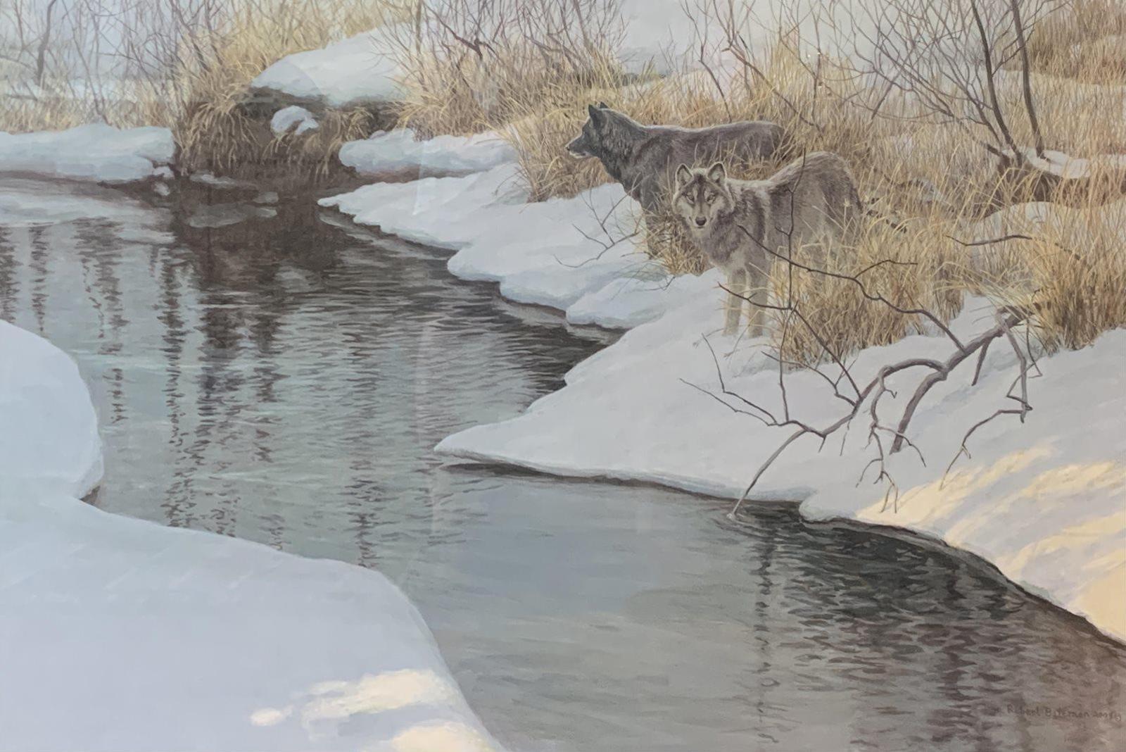Robert Mclellan Bateman (1930-1922) - Waters Edge - Wolves (Ducks Unlimited Collection); 2009; ed. #2471/7000