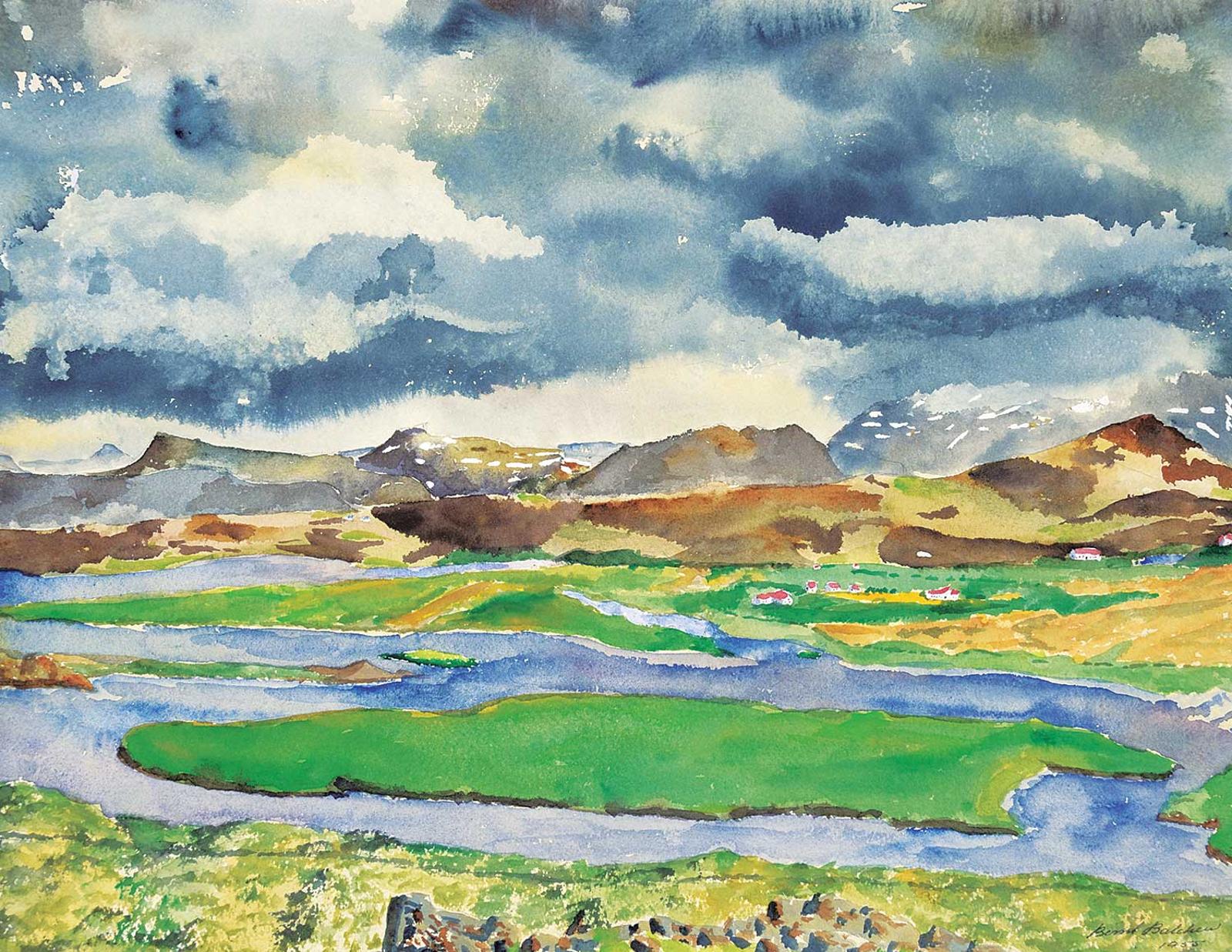 Bernt Balchen - From Hvita Looking Towards Hjardarholt, Iceland