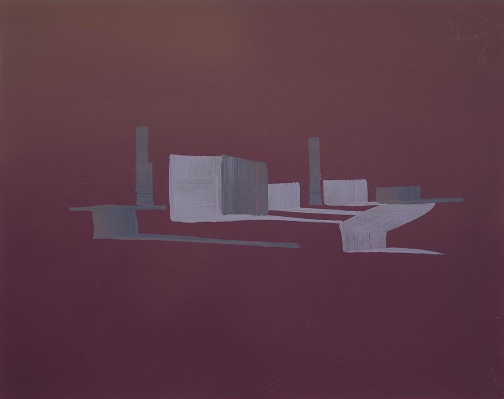 Wanda Koop (1951) - Untitled (Plum With Lilac Shapes)