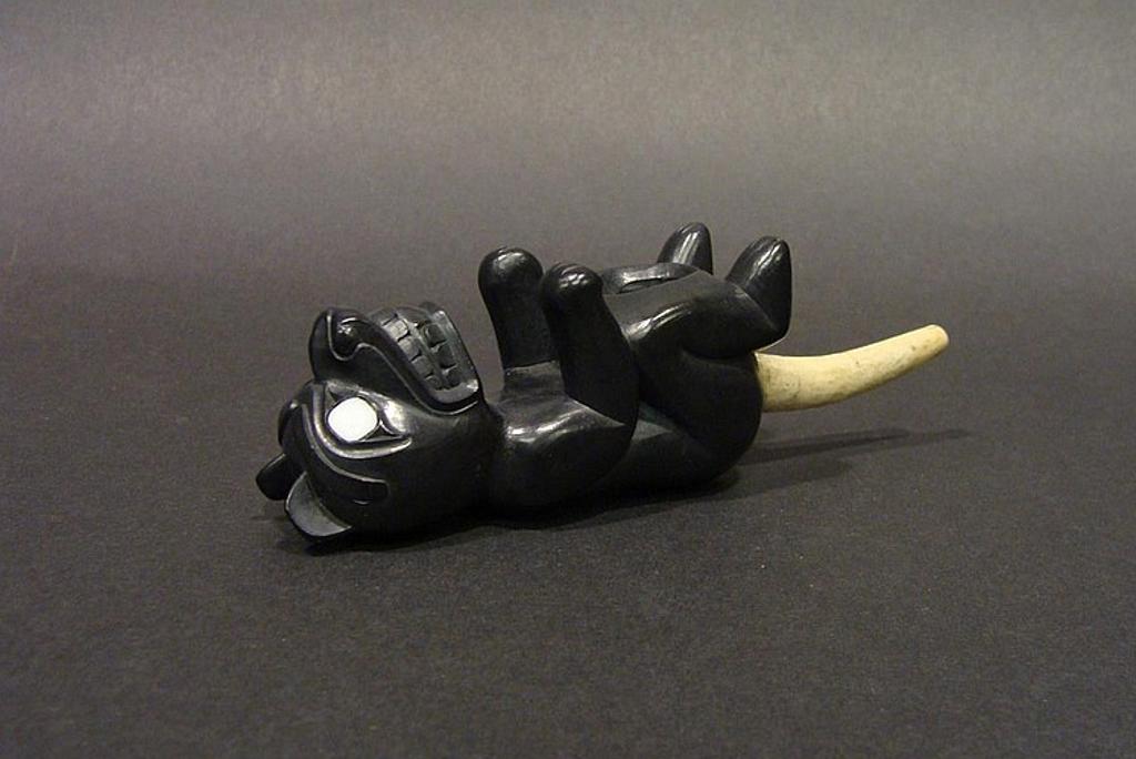 Glen Pollard (1957) - a carved argillite pipe in the form of Bear