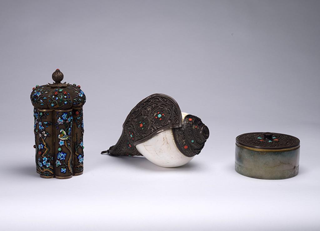 Chinese Art - Three Asian Silver and Mounted Silver Objects, 19th/20th Century