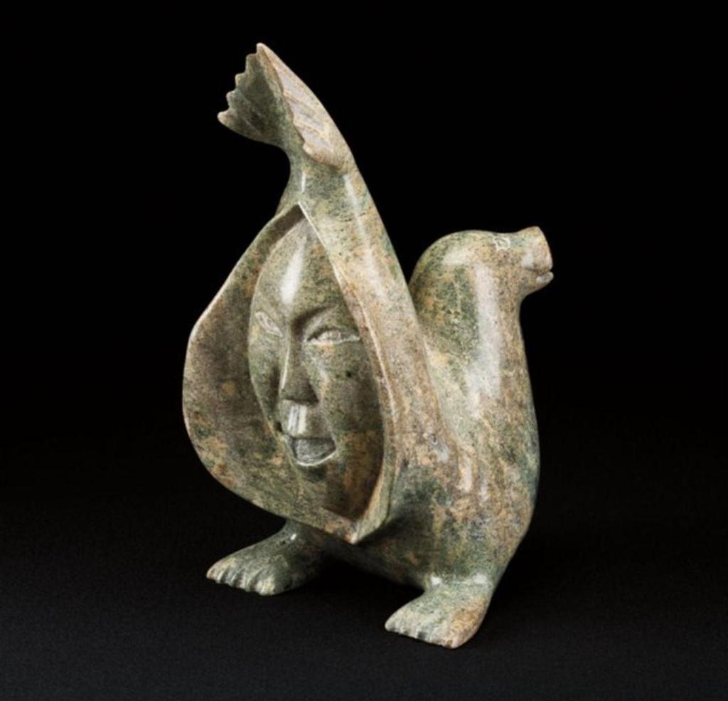 Kellypalik Qimirpik (1948-2017) - Spirit face emerging from the body of a seal, mid 1990s