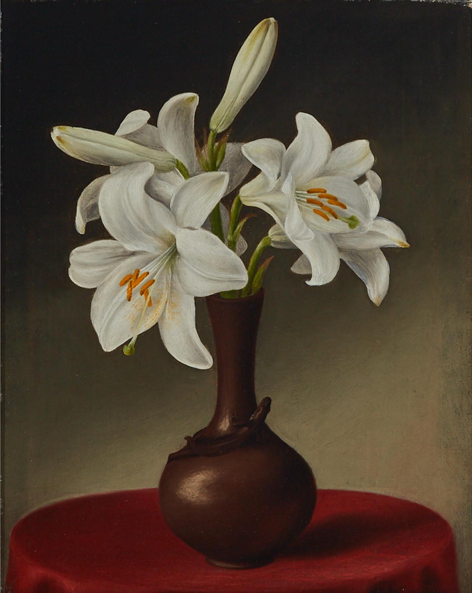 F. L. Alden (1867) - Lilies (In A Bronze Salamander Vase), 1867