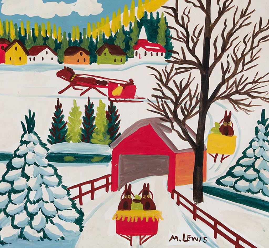 Maud Kathleen Lewis (1903-1970) - Covered Bridge in Winter