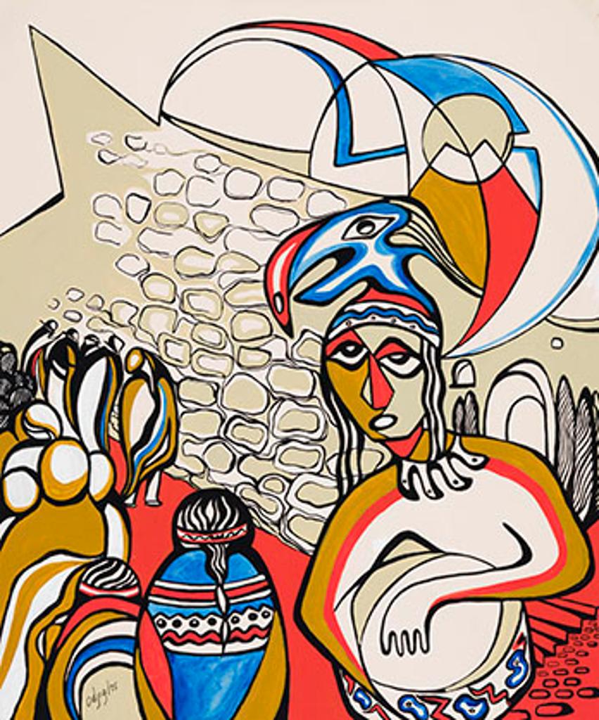 Daphne Odjig (1919-2016) - Drummers at the Wailing Wall