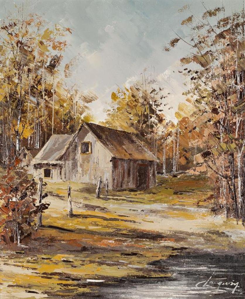 Claude Langevin (1942-2024) - Farmhouse by a Lake