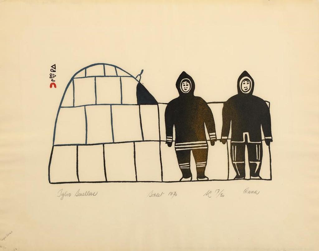 Anna Kingwatsiak (1911-1971) - Igloo Dwellers; 1970; ed. #17/50