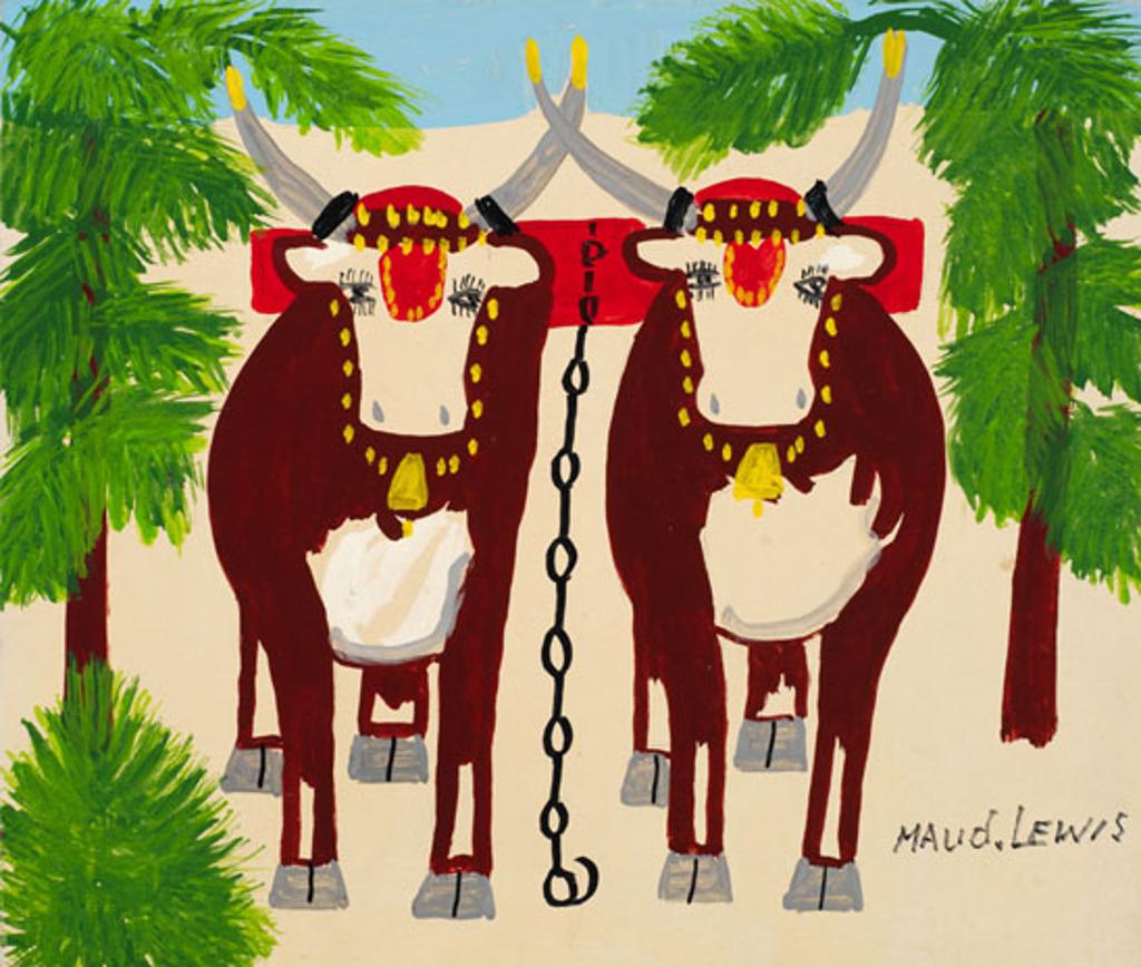 Maud Kathleen Lewis (1903-1970) - Oxen in Winter