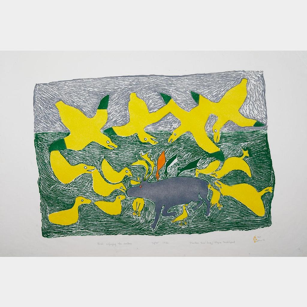 Marion Tuu'luq (1910-2002) - Birds Enjoying The Caribou