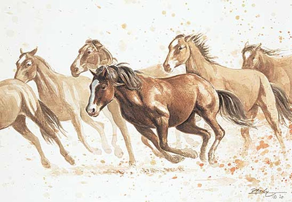 Kenneth (Ken) Edison Danby (1940-2007) - Full Gallop [Study for Trail 2000]