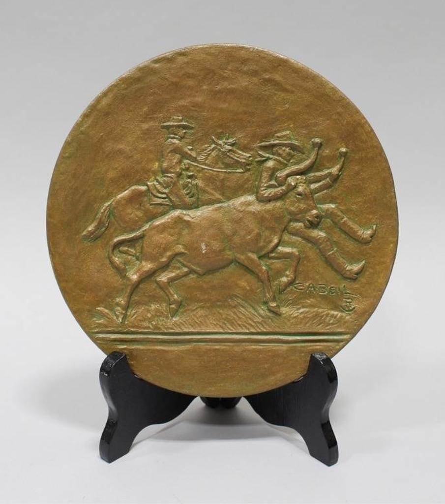 Charles A. (Charlie) Beil (1894-1976) - a plaster relief plaque with bronze finish