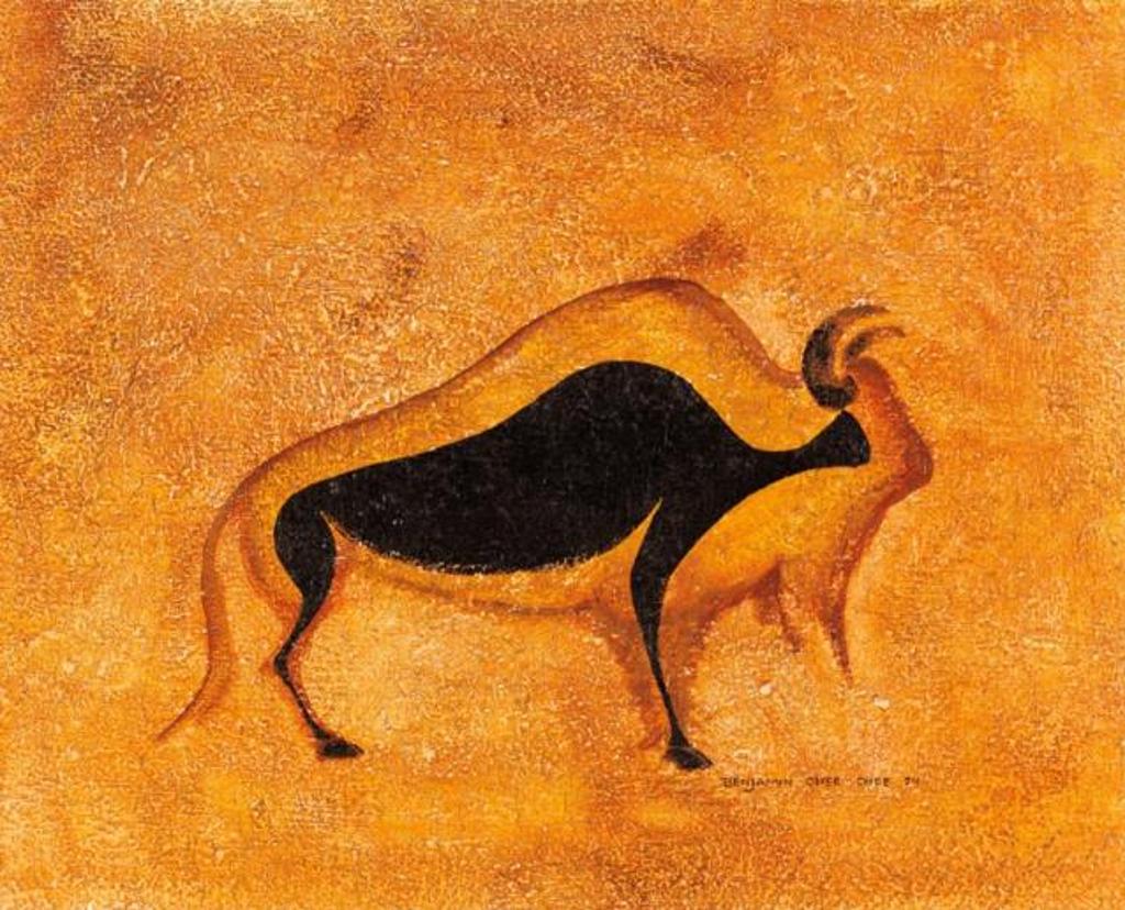 Benjamin Chee Chee (1944-1977) - Ojibwa, Spirit Buffalo, 1974