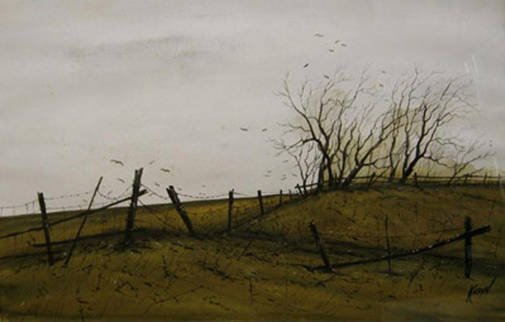 John Kasyn (1926-2008) - Farmland With Old Rail Fence