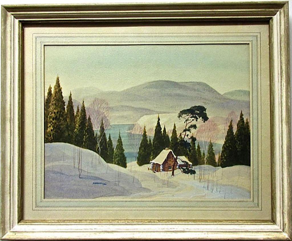 Graham Norble Norwell (1901-1967) - Log Cabin - Winter (Laurentians)