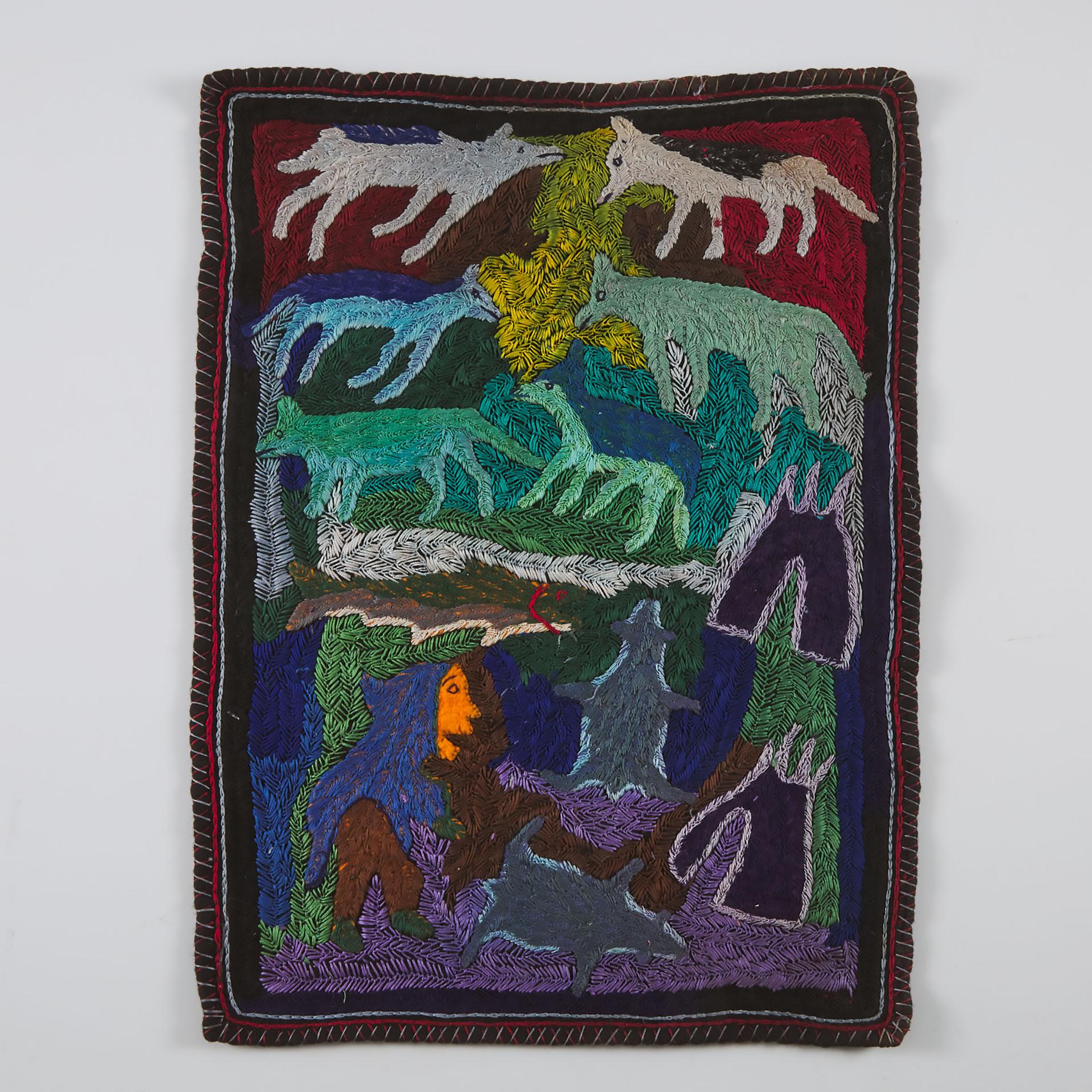Elizabeth Angrnagangrniq (1938) - Untitled (Surrounded By Animals)