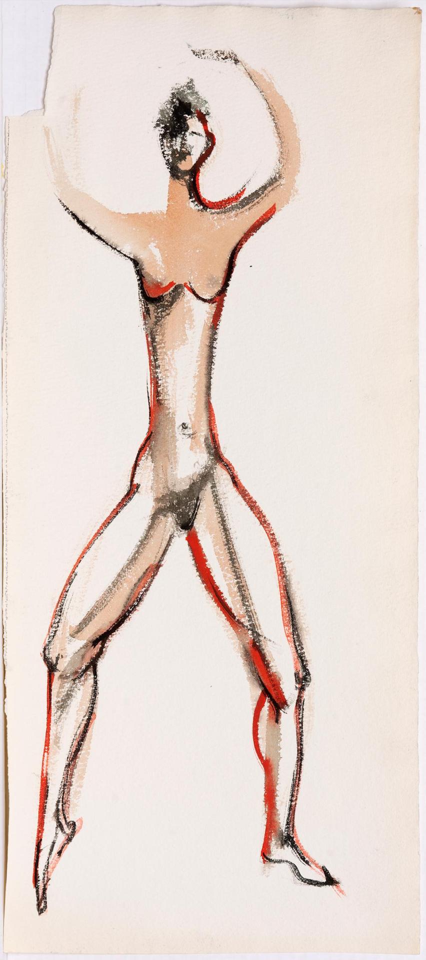 Arthur Raymond Young (1895-1989) - Untitled - Nude with Arms Raised