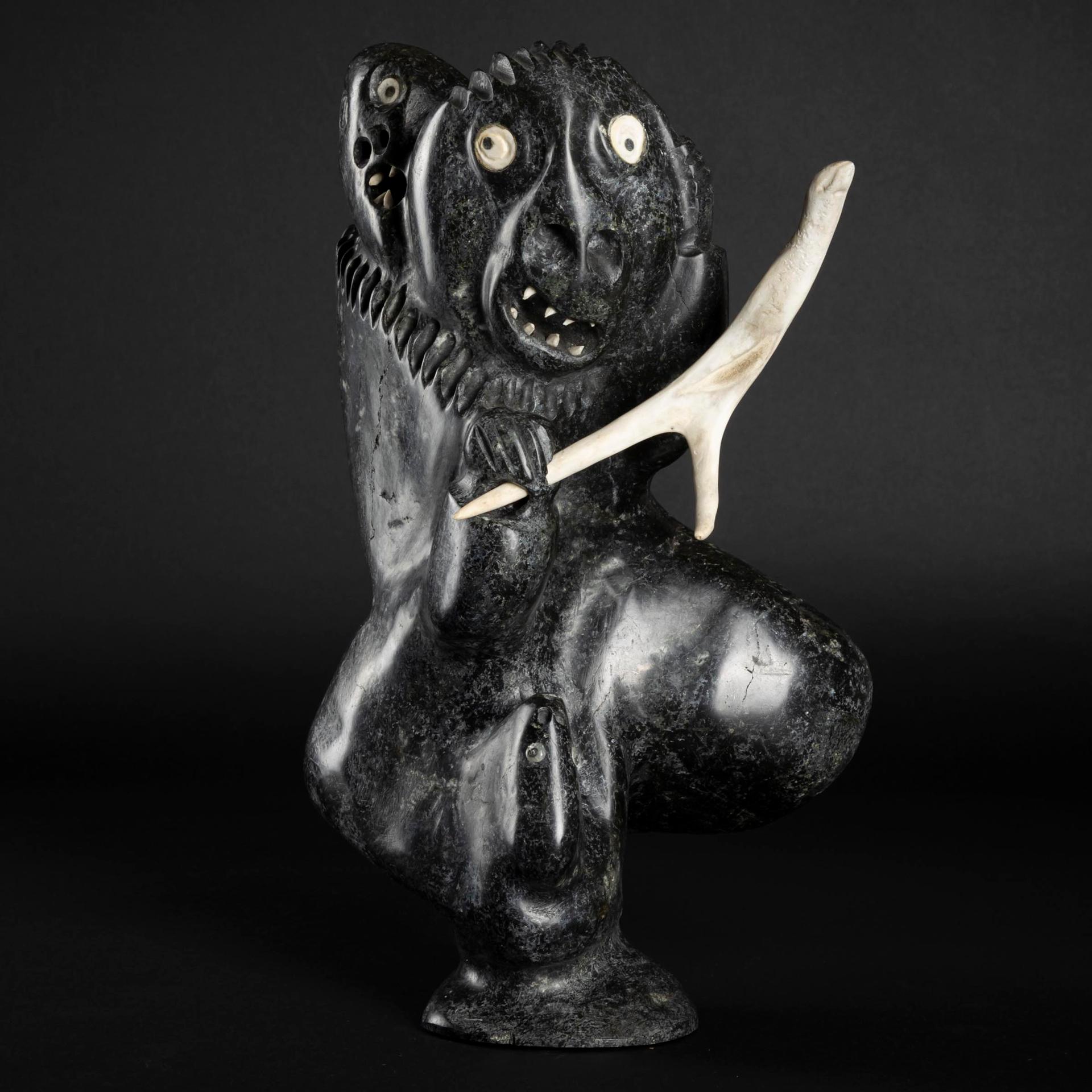 Judas Ullulaq (1937-1998) - Mother & Child With Spirit