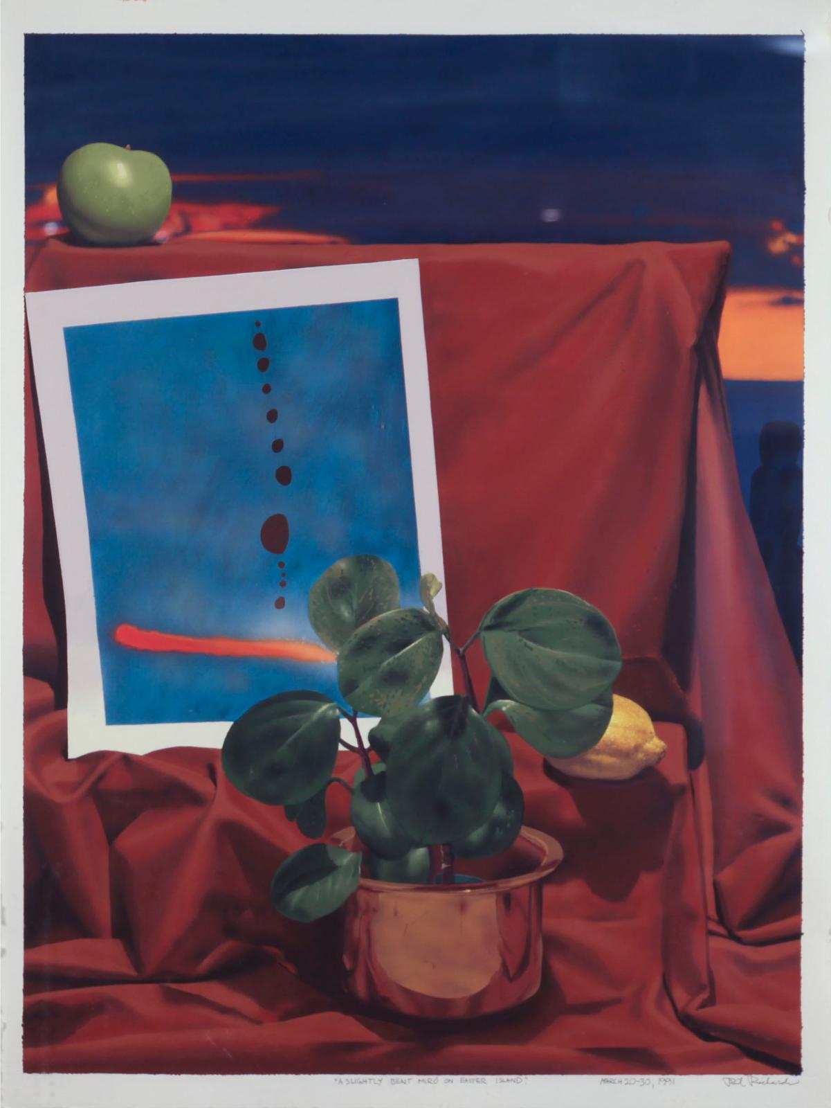 Phil Richards (1951) - A Slightly Bent Mirò On Easter Island, 1991