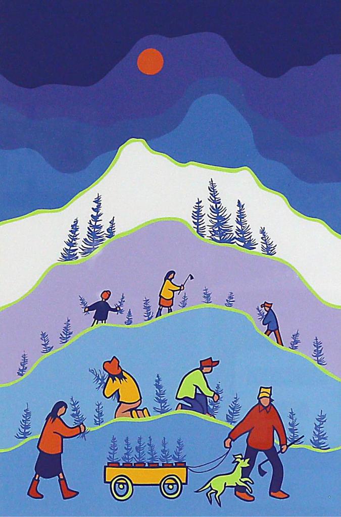 Ted Harrison (1926-2015) - Tree Planting; 1991