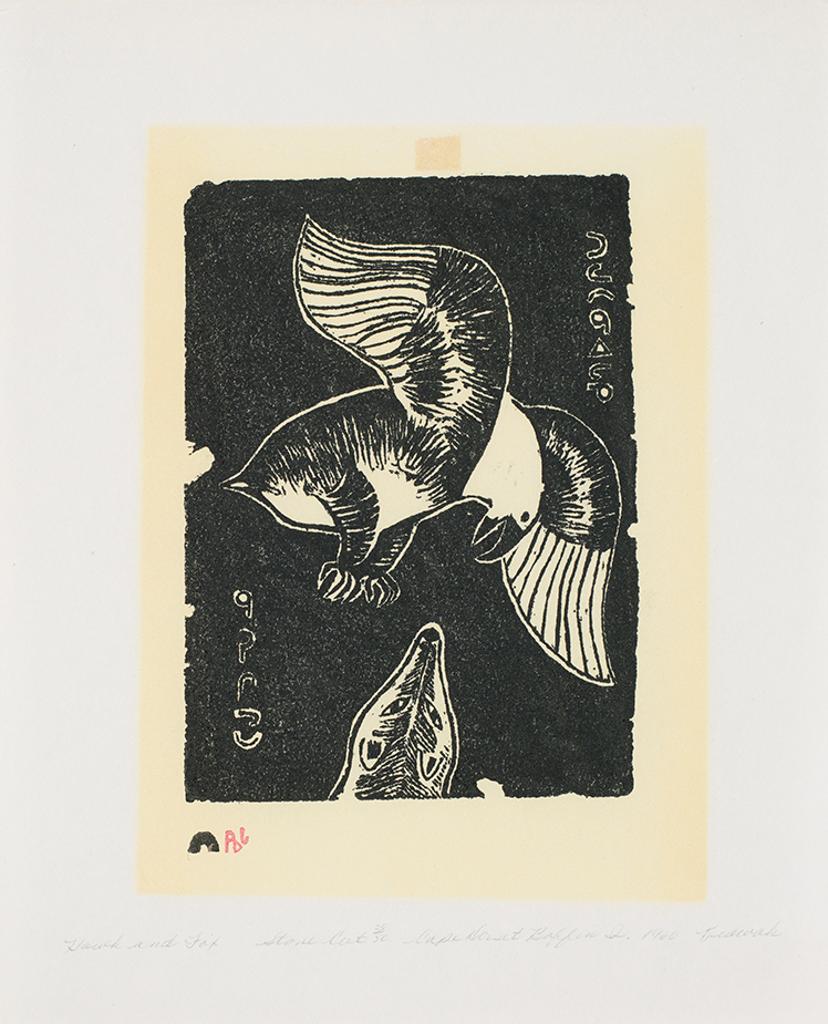 Kiawak (Kiugak) Ashoona (1933-2014) - Hawk and Fox