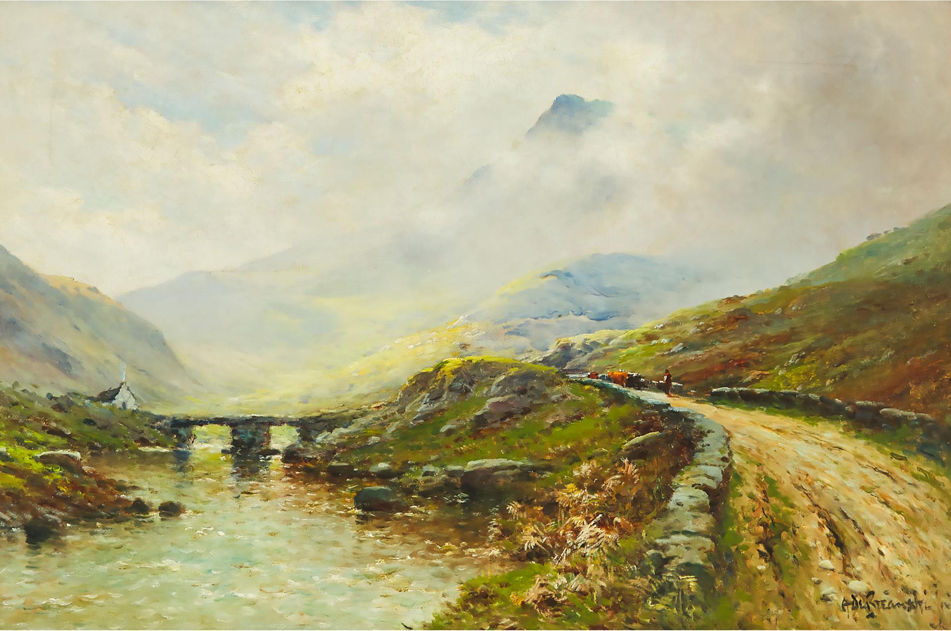 Alfred Fontville de [Junior] Breanski (1877-1957) - The Road To Pen-Y-Gwryd, N. Wales