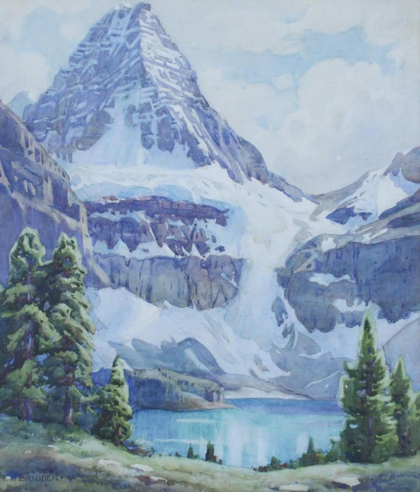 Frederick Henry Brigden (1871-1956) - Snow Capped Mountain and Lake