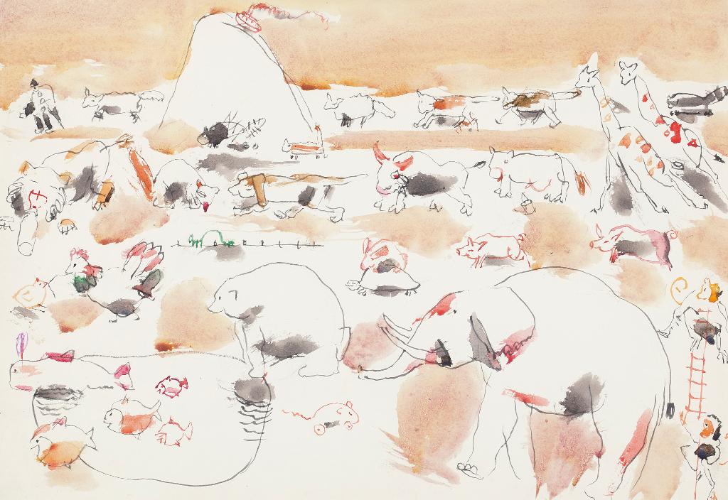 David Browne Milne (1882-1953) - Noah And The Ark And Mount Ararat I