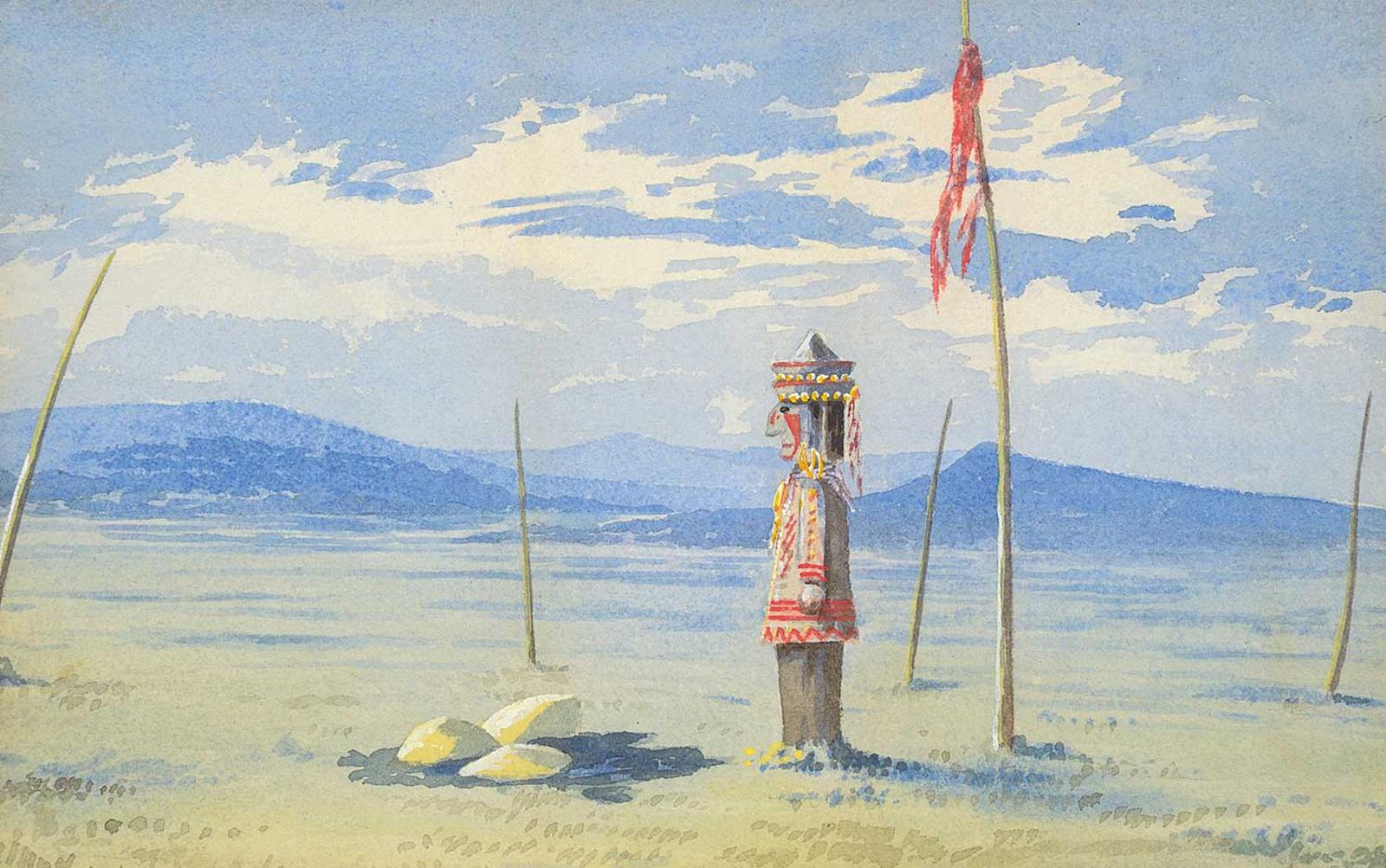Adrian Neison - Untitled - Indian Figure on the Prairies