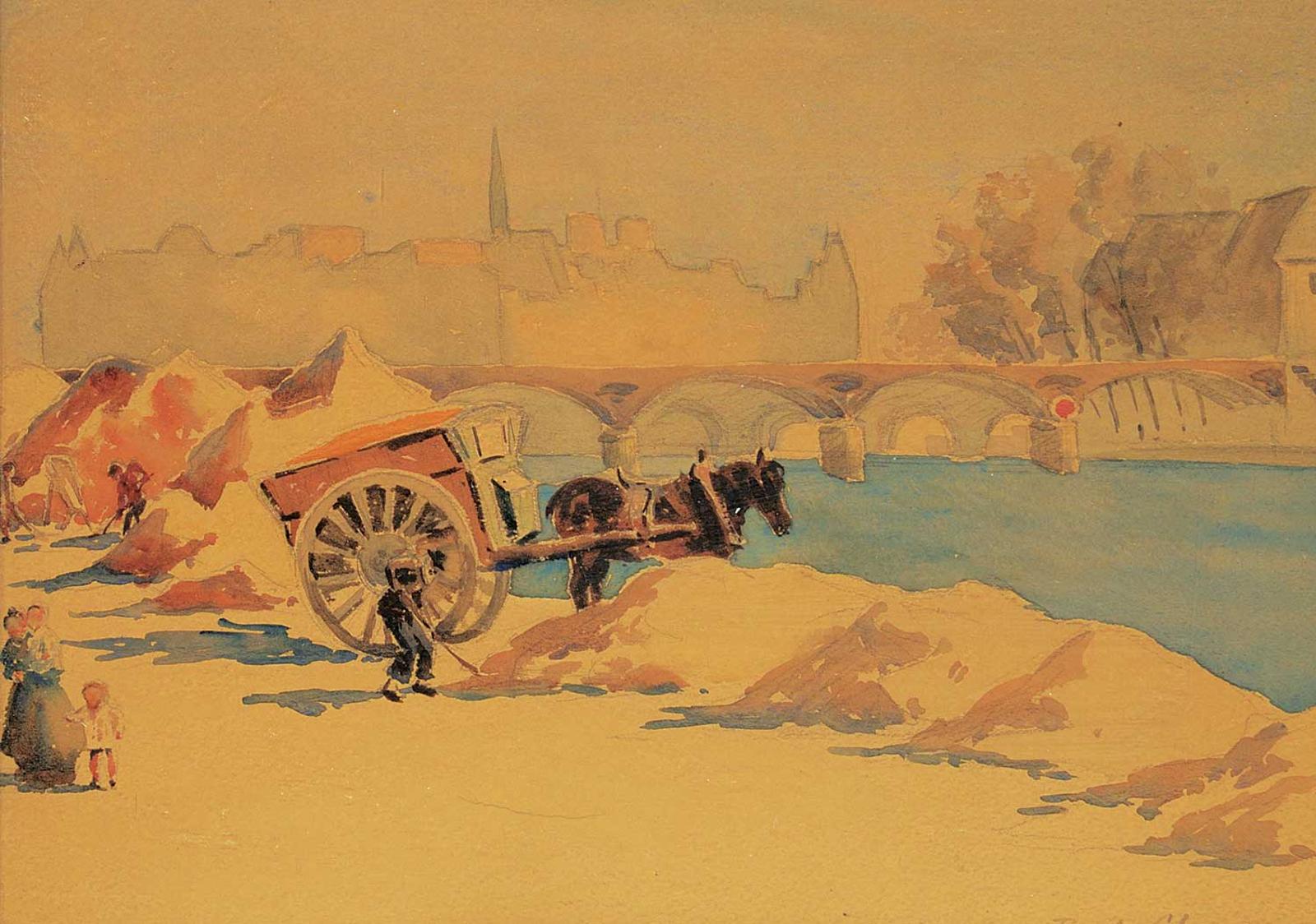 Bertrand Edouard de Champeaux - Untitled - Workers on the Shore