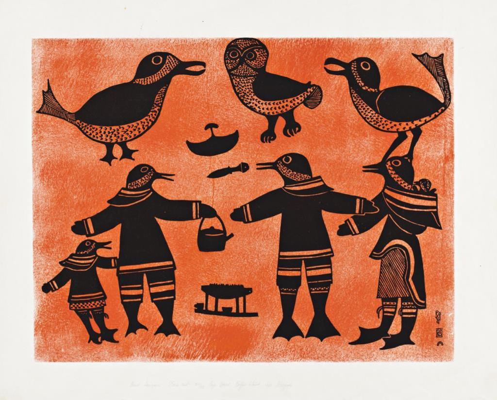 Kenojuak Ashevak (1927-2013) - Bird Humans