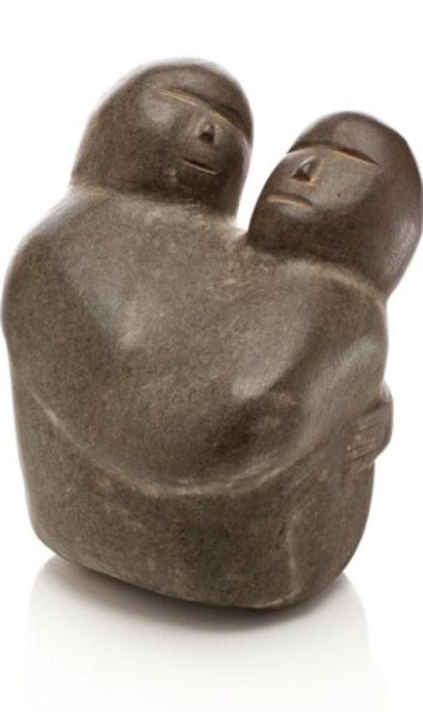 Noah Kaayak (1923-1986) - Couple, 1966, Green stone, 7.25 x 6 x 6.75 in,