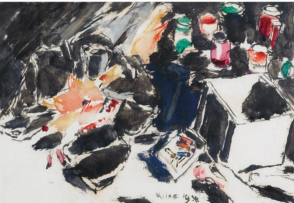 David Browne Milne (1882-1953) - Campfire After Dinner