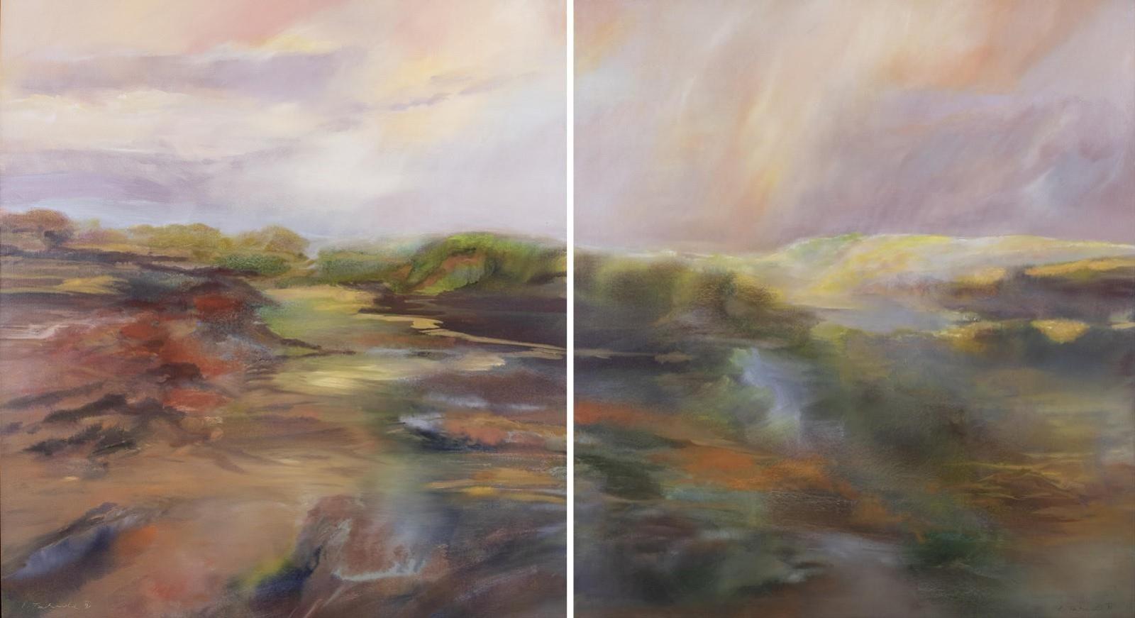 Ernestine Tahedl (1940) - River Bend Diptych