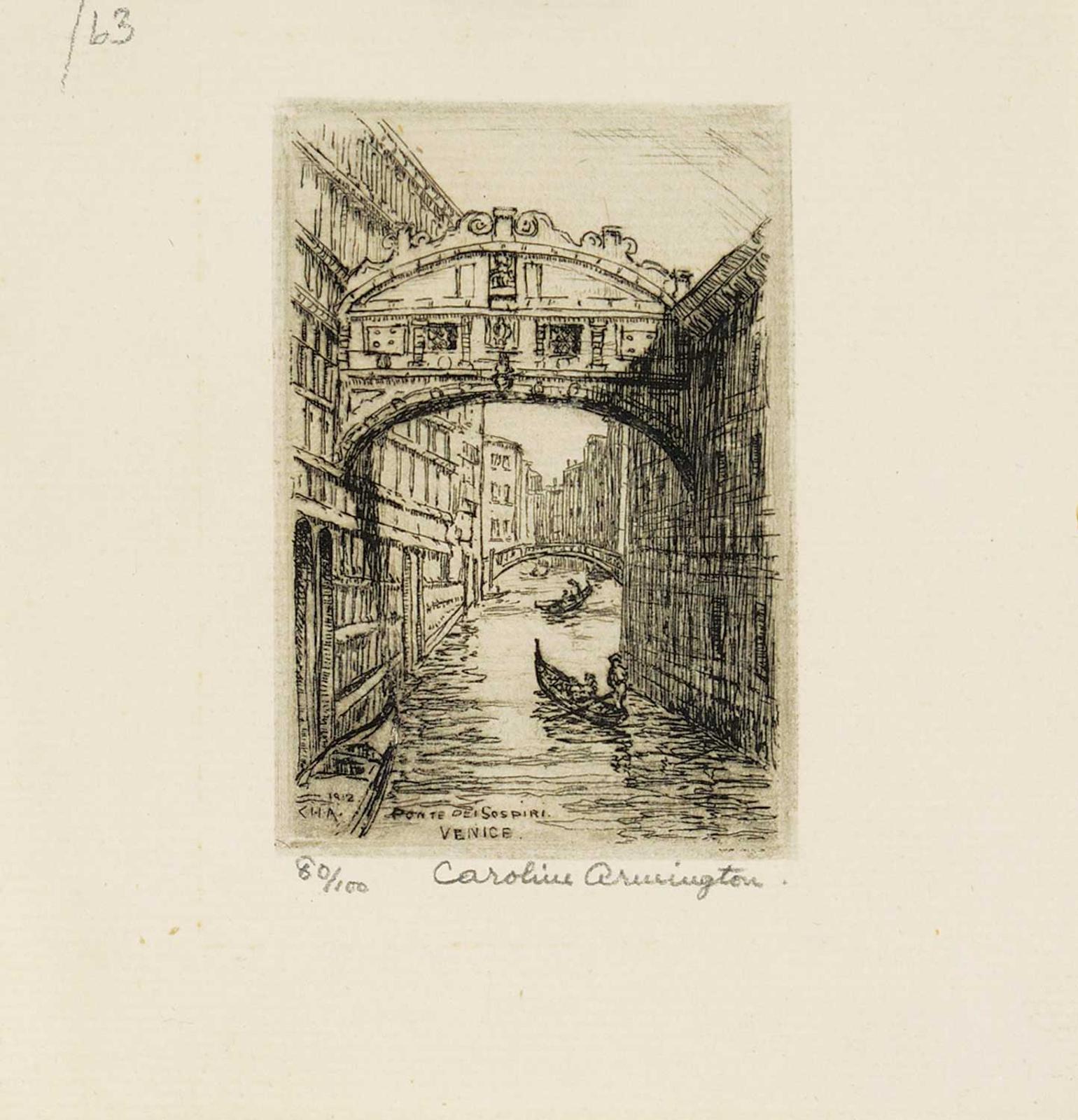 Caroline Helena Armington (1875-1939) - Ponte deisospiri Venice #80/100