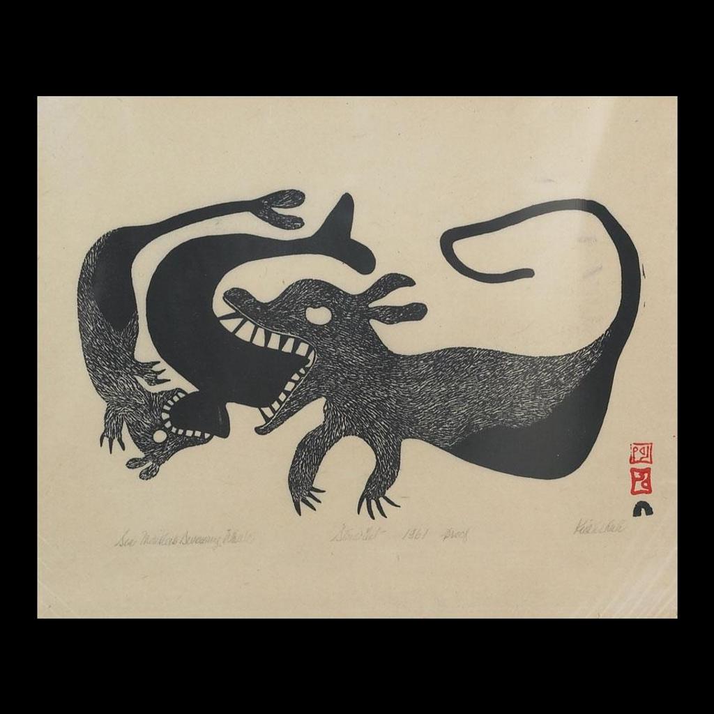 Kiakshuk (1886-1966) - Sea Monsters Devouring Whale