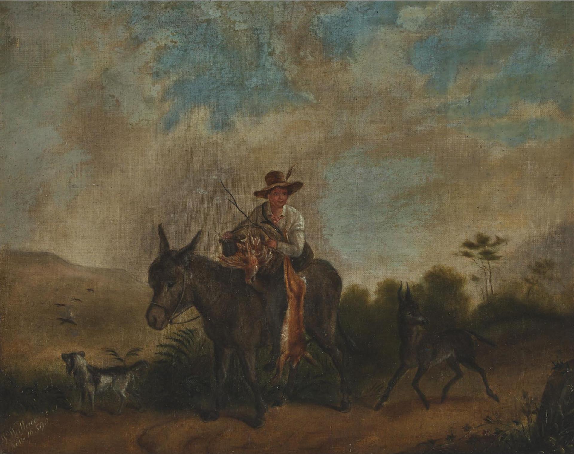J. Wallace - Hunter On His Donkey After The Day’s Bag, 1859