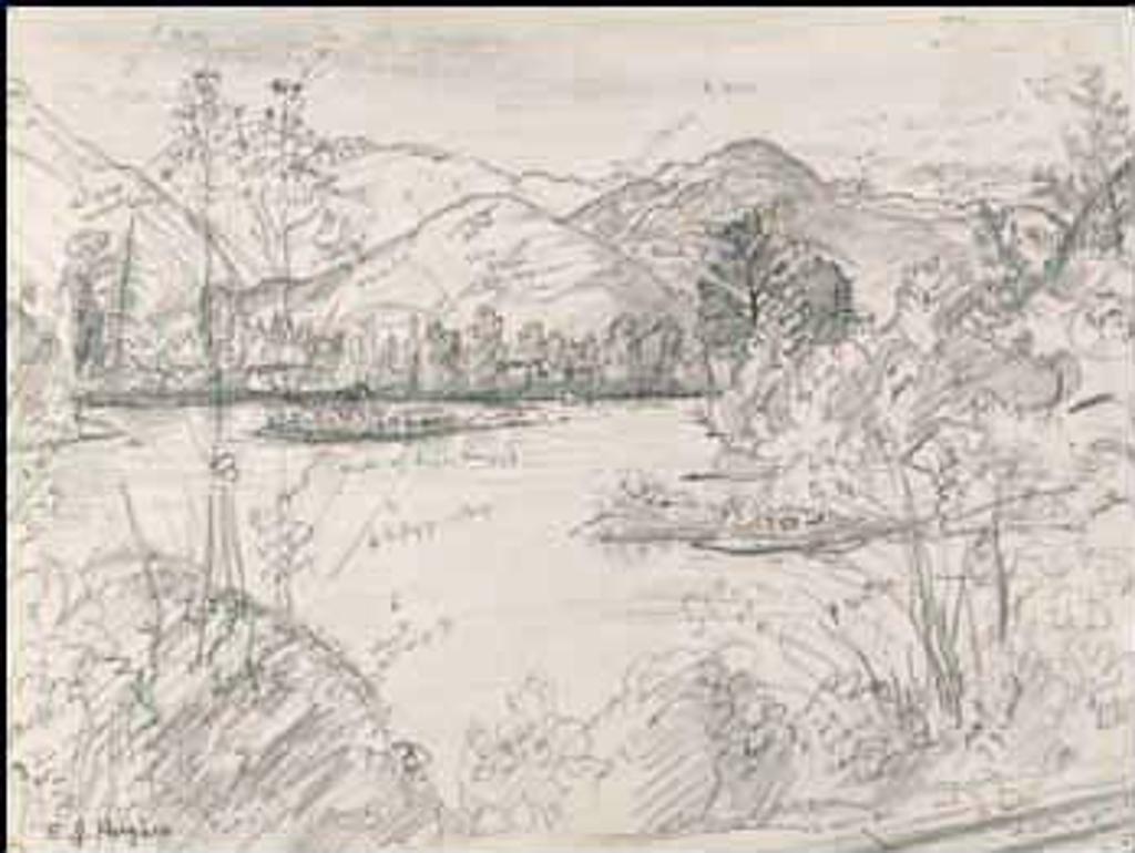 Edward John (E. J.) Hughes (1913-2007) - The Fraser River Near Cheam View